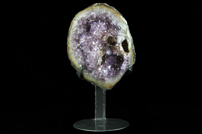 Tall Amethyst Cluster From Uruguay - Custom Metal Stand #76750